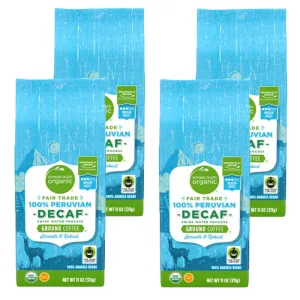 Generic Simple Truth Organic Peruvian Decaf Coffee Ground Fair Trade 11 oz, (Pack of 4)