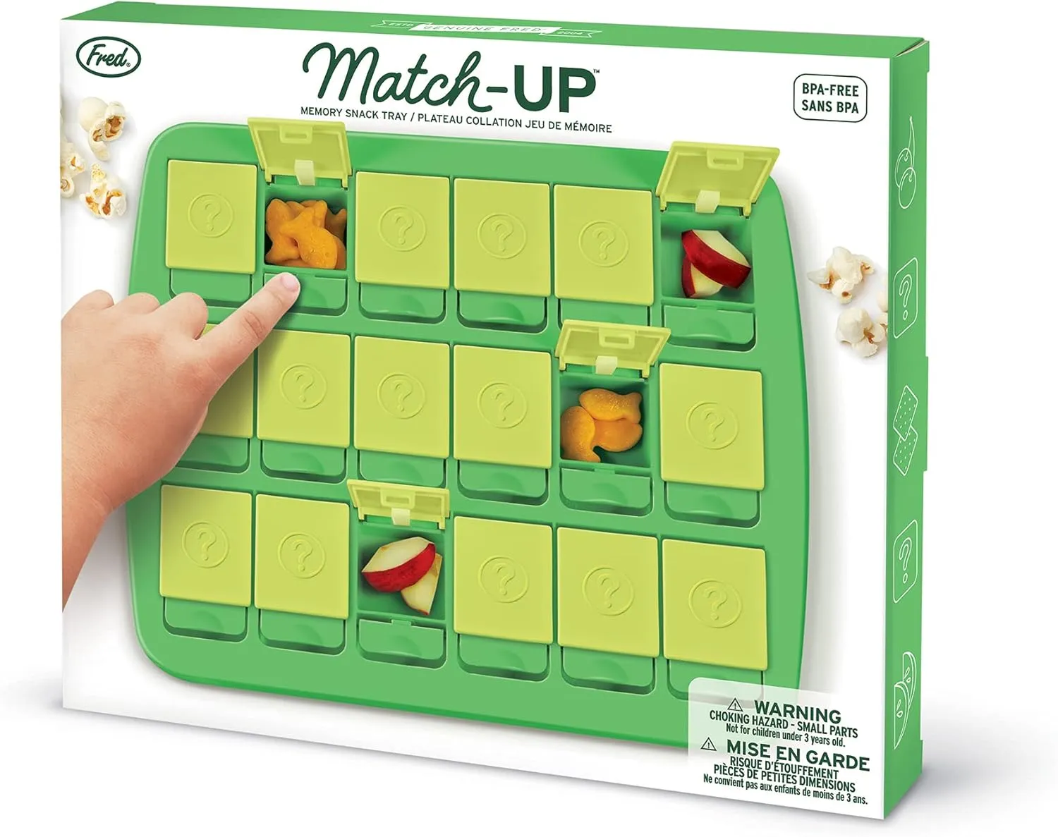 Genuine Fred Match UP Memory Snack Tray, Fun Interactive Game Snack Tray for Kids, Travel-Friendly, The Ultimate Snacktivity for Picky Eaters