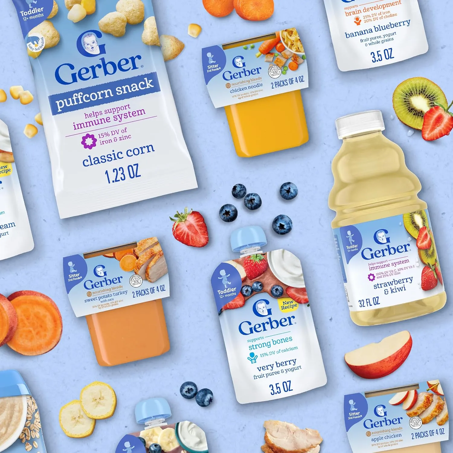 Gerber Baby Food 2nd Foods, Dinner, Sweet Potato & Turkey Puree, 4 Ounce Tubs, 2-Pack (Pack of 8)