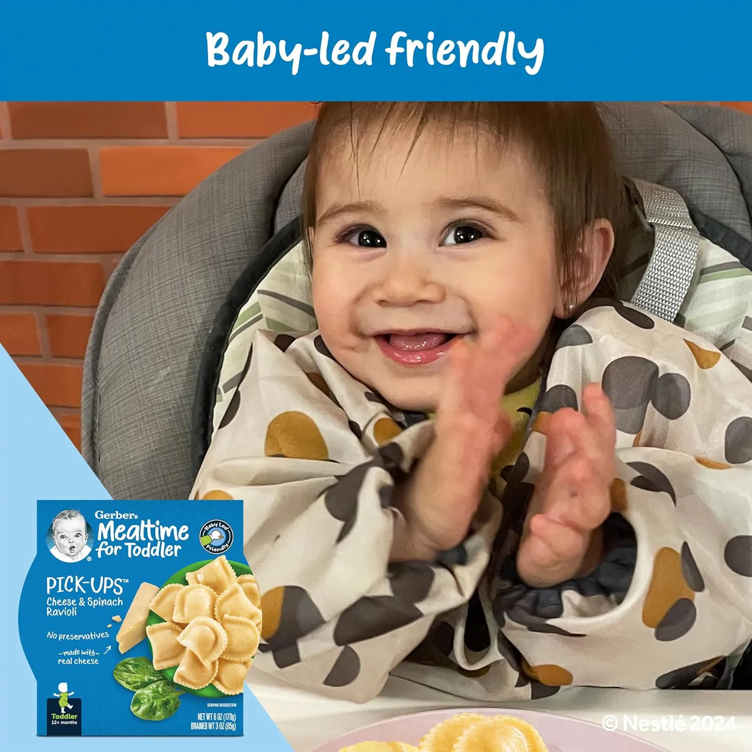 Gerber Pick-ups Cheese & Spinach Ravioli, 6 Ounce (Pack of 8)