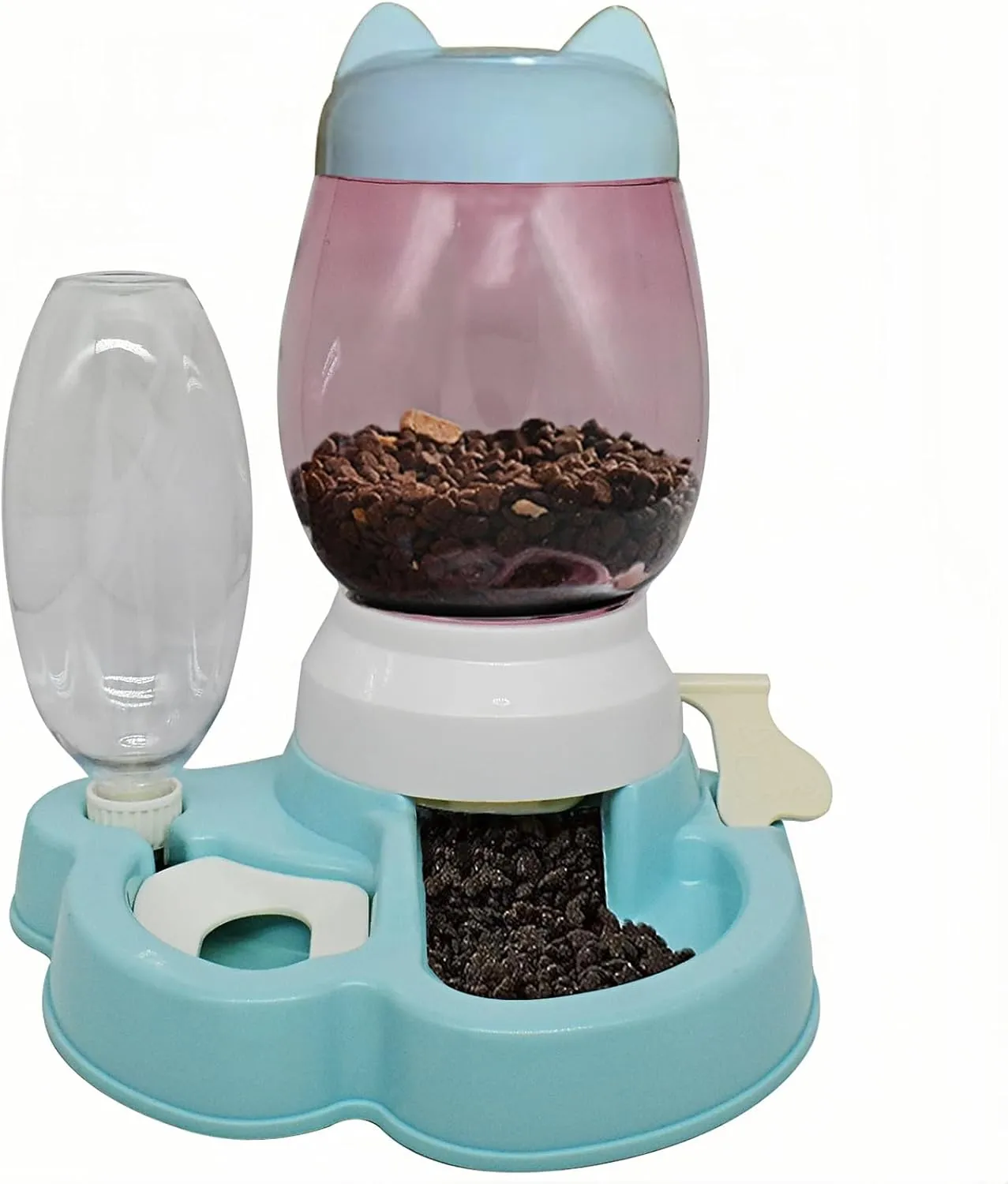GKYZBB Blue Automatic Dog Cat Feeder and Water Dispenser Gravity Food Feeder and Waterer Set with Pet Food Bowl for Small Medium Dog Puppy Kitten