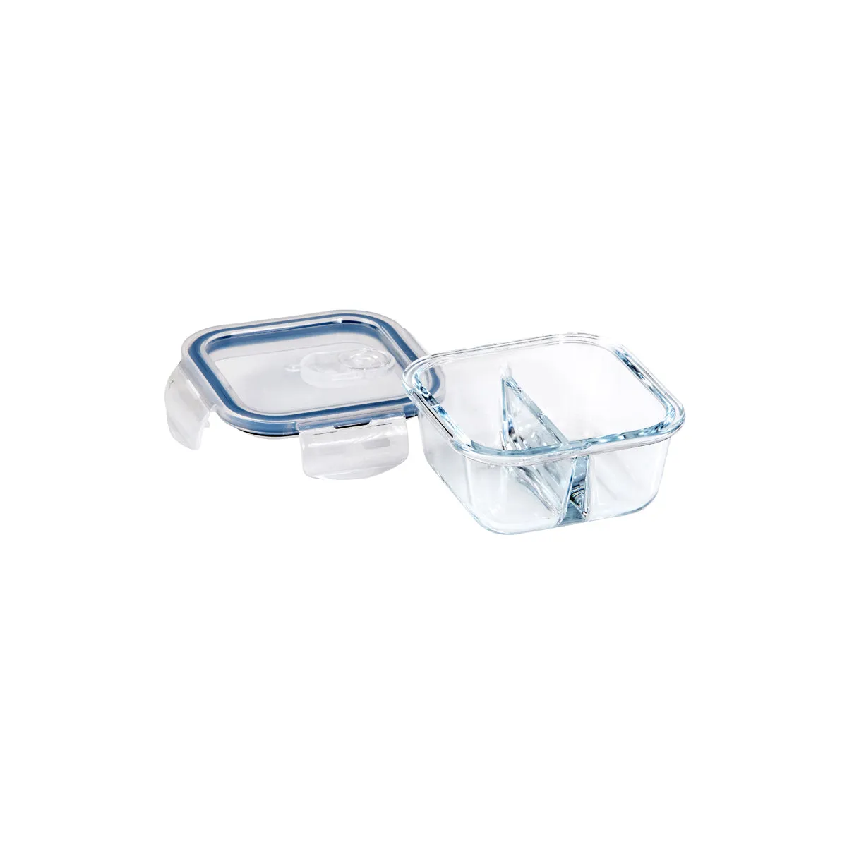 Glass Containers 2 Divider Square 300ml