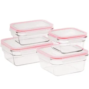 Glasslock Oven Safe Containers - 4 Piece Set (Red Seal)