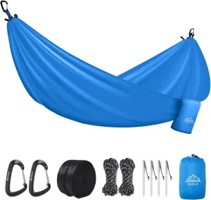 GOAUS Yard Hammock,Portable Camping Hammock with Tree Straps,Multifunctional Waterpoorf Ripstop Lightweight Outdoor Hammock for Backpacking Hiking Camping Travel Beach Yard,Single Use
