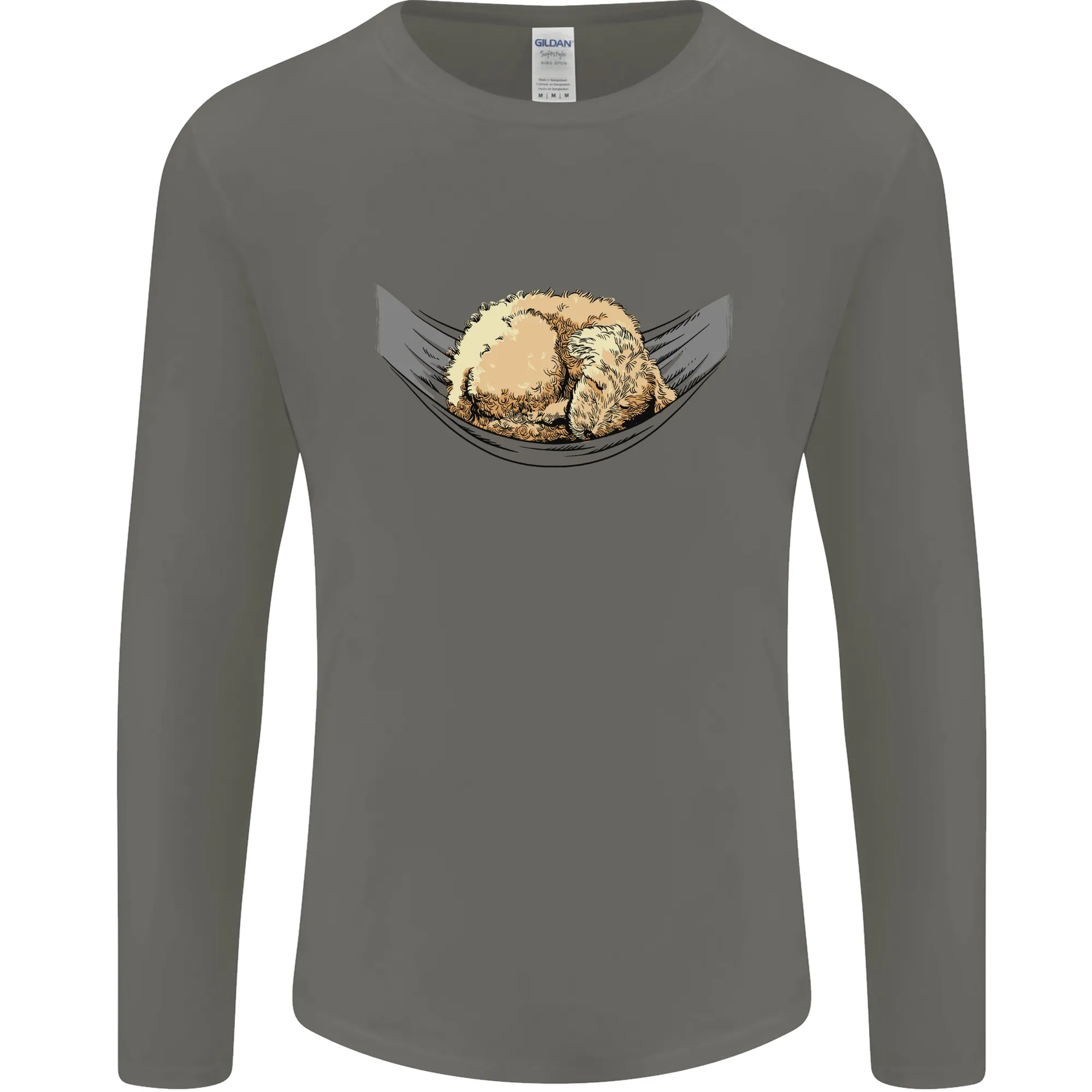 Goldendoodle on a Hammock Dog Mens Long Sleeve T-Shirt