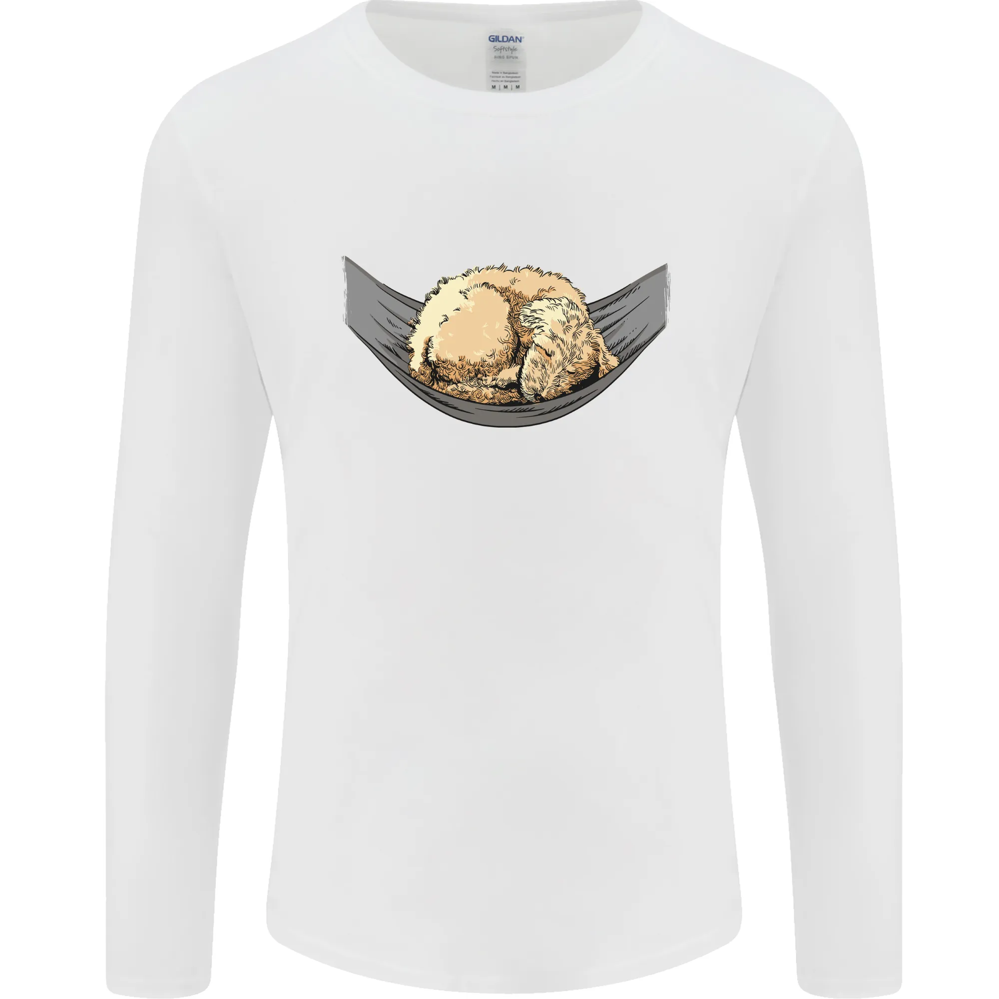 Goldendoodle on a Hammock Dog Mens Long Sleeve T-Shirt