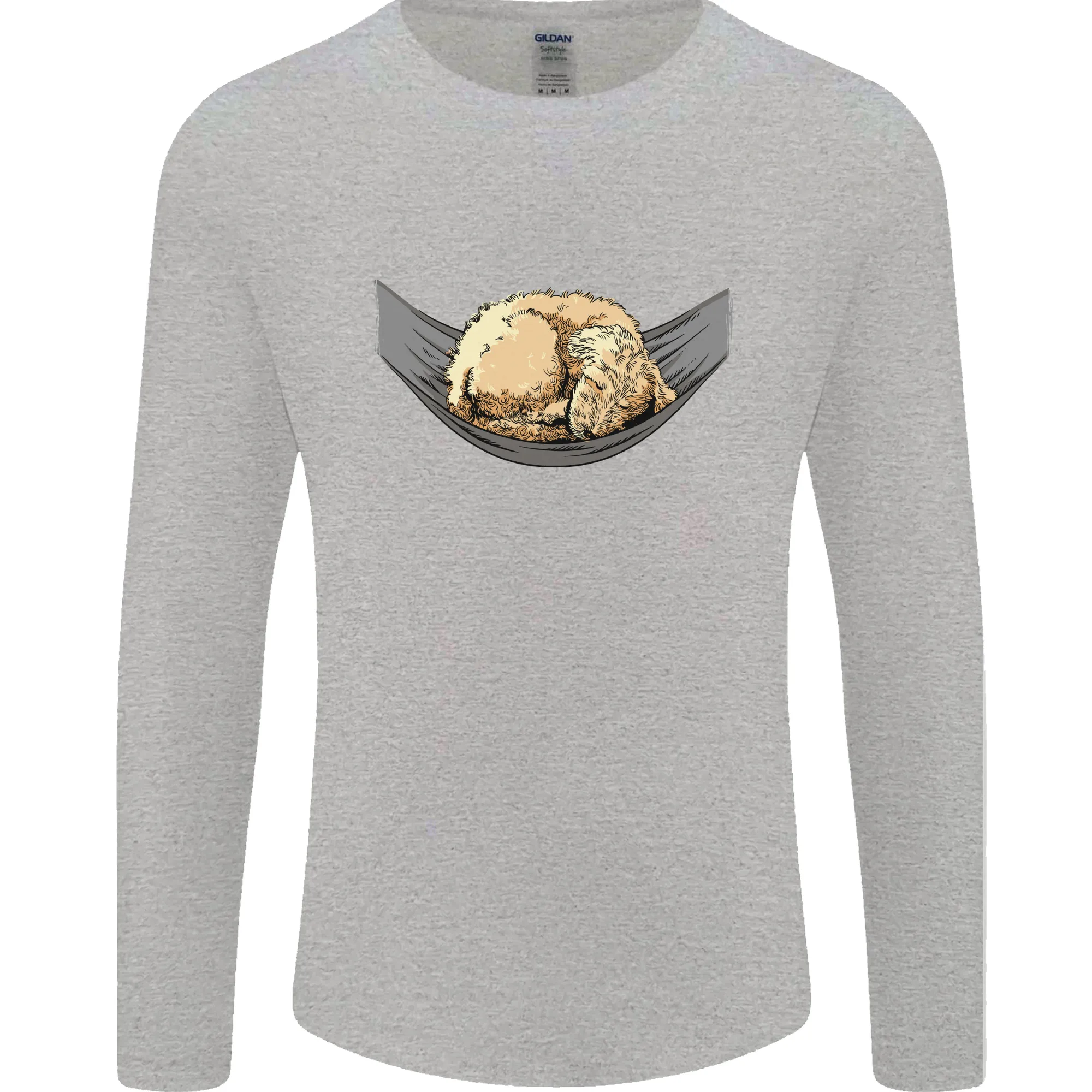 Goldendoodle on a Hammock Dog Mens Long Sleeve T-Shirt