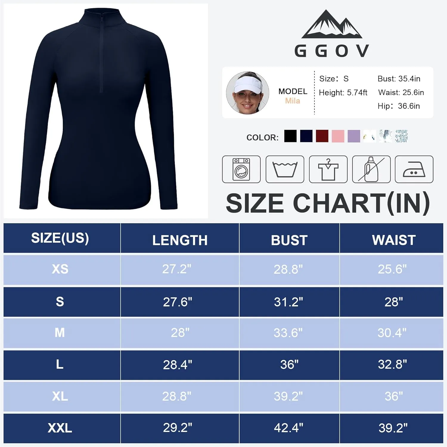 Golf Shirts for Woman UPF 50  Sun Protection Quick Dry Lightweight Long Sleeve Polo Shirts for Woman Rash Guard