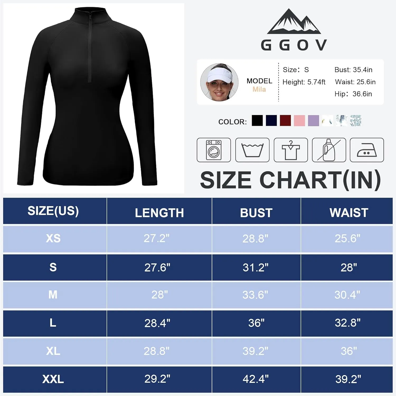 Golf Shirts for Woman UPF 50  Sun Protection Quick Dry Lightweight Long Sleeve Polo Shirts for Woman Rash Guard