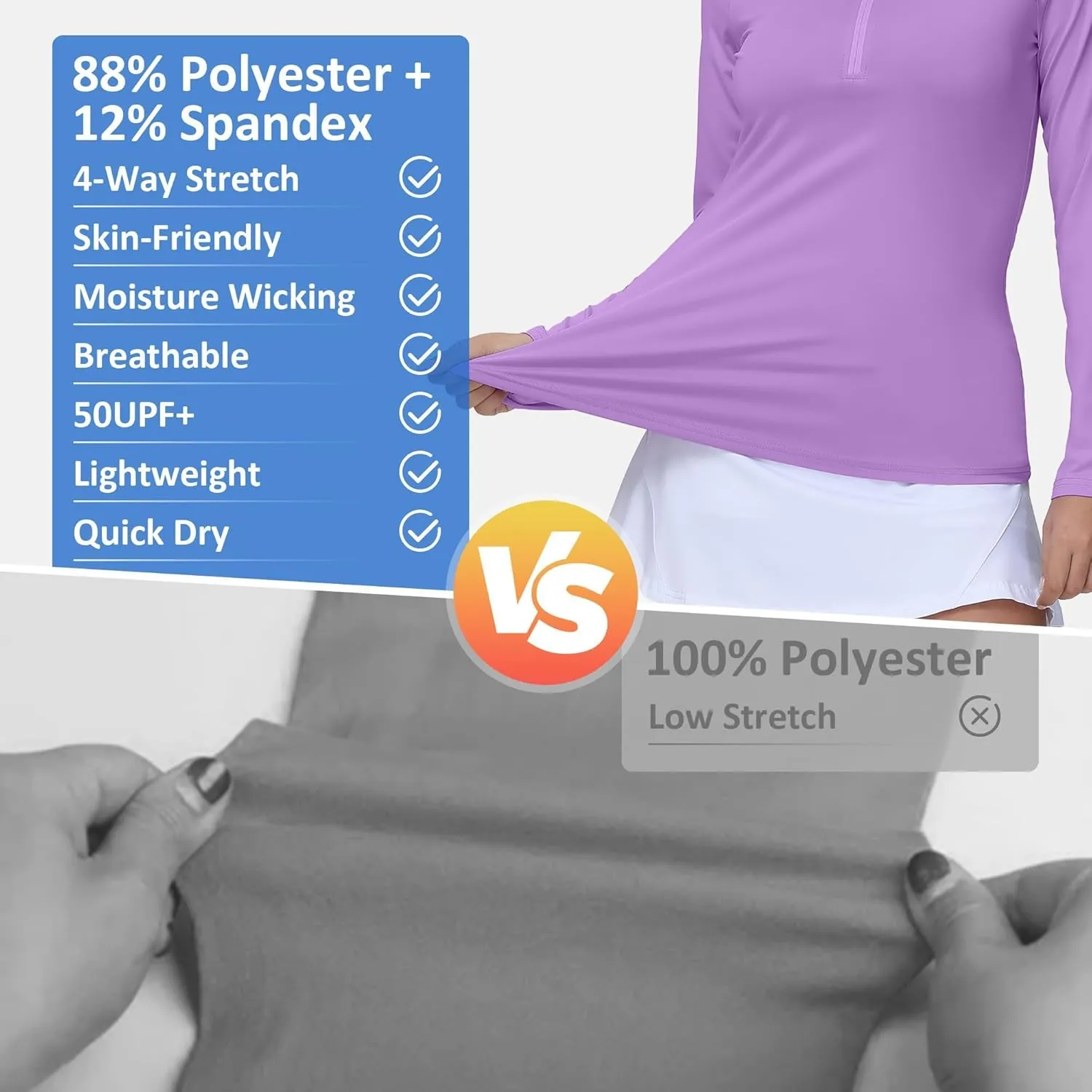 Golf Shirts for Woman UPF 50  Sun Protection Quick Dry Lightweight Long Sleeve Polo Shirts for Woman Rash Guard