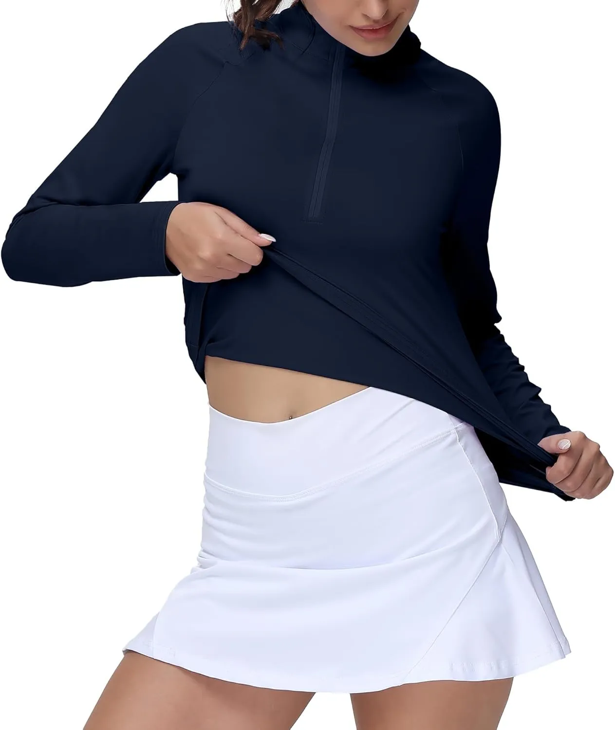 Golf Shirts for Woman UPF 50  Sun Protection Quick Dry Lightweight Long Sleeve Polo Shirts for Woman Rash Guard