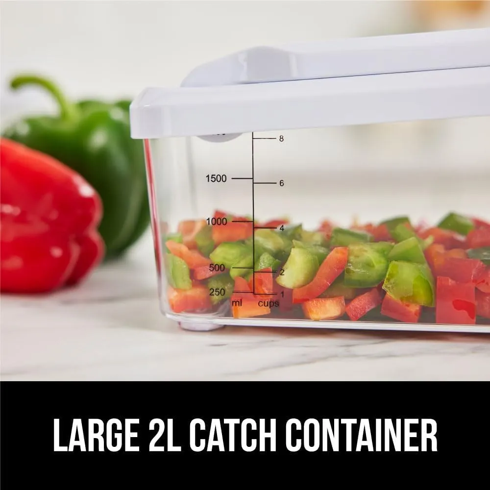 GORILLA GRIP Heavy Duty 12-in-1 Vegetable Chopper, 6 Blades, Food Choppers with Container, Cucumber Mandoline Slicer, Dice Onions, Slice Veggies, Chop Salad, Home Essential Kitchen Gadgets Tool, Black