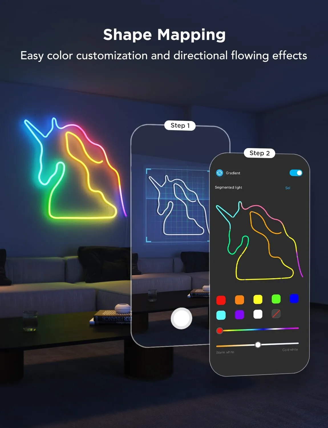 Govee RGBIC Neon Lights, LED Smart Neon Rope Light 2 Works with Matter, Alexa, Google Assistant, Custom DIY Neon Strip Lights for Bedroom and Wall Decor, Softer Material, 9.8ft, White