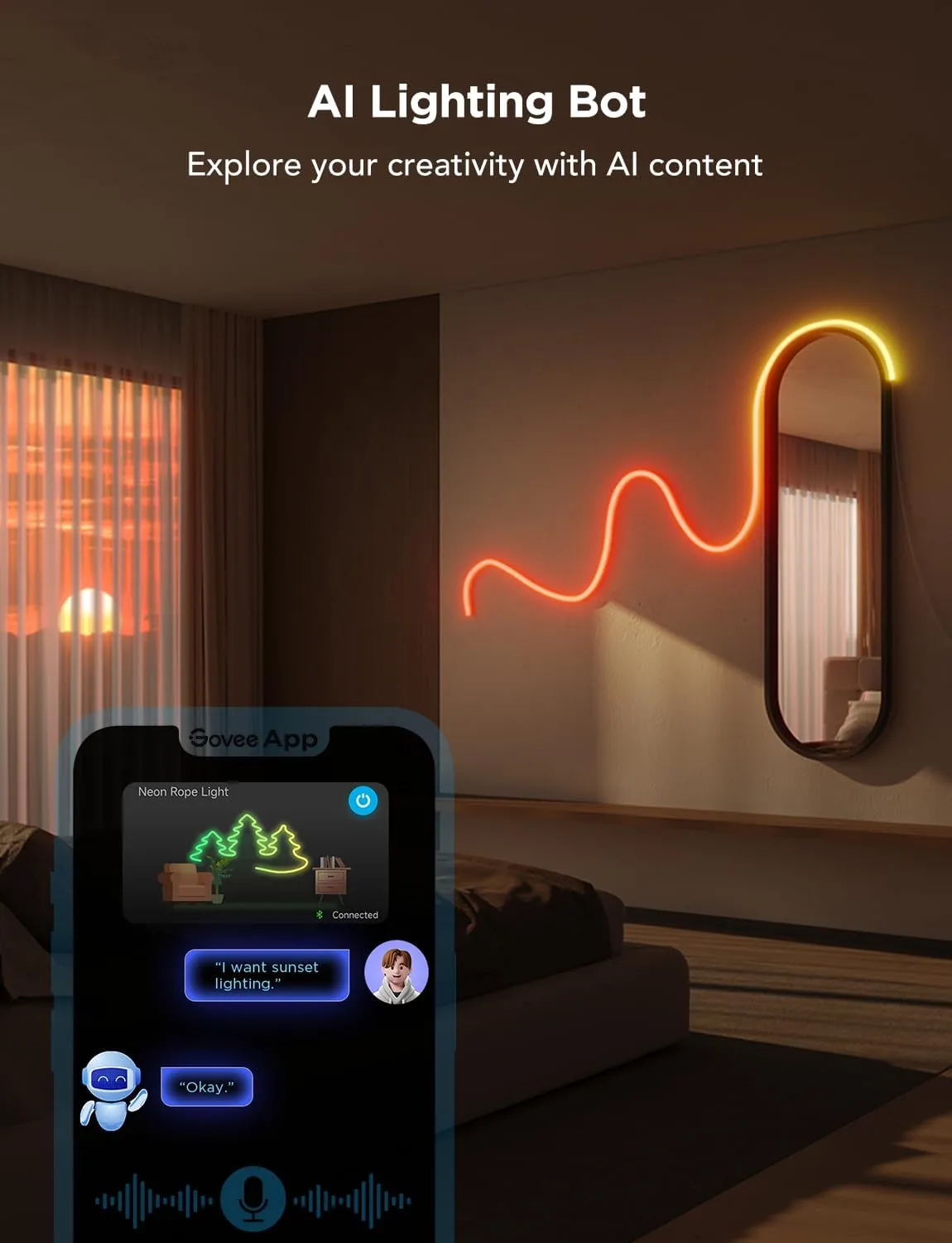 Govee RGBIC Neon Lights, LED Smart Neon Rope Light 2 Works with Matter, Alexa, Google Assistant, Custom DIY Neon Strip Lights for Bedroom and Wall Decor, Softer Material, 9.8ft, White