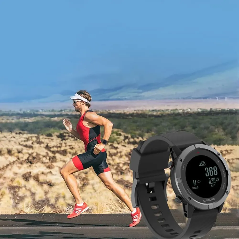 GPS Sports Watch Fitness Wrist Watch with Heart Rate Monitor 100M Water sistant for Running Swimming Cycle Climbing