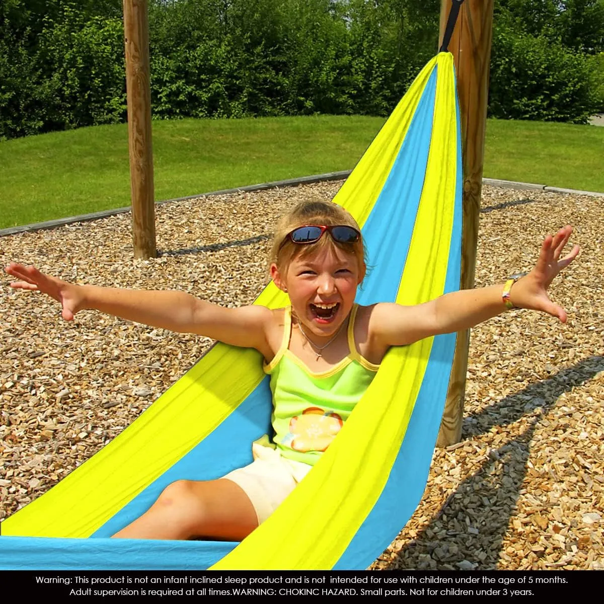 Grassman Kids Small Hammock for Camping Portable Hammock for Child Girls Boys Ultralight Backpack Mini Hammocks with Straps Sky Blue