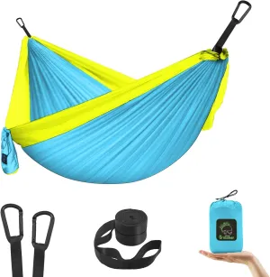 Grassman Kids Small Hammock for Camping Portable Hammock for Child Girls Boys Ultralight Backpack Mini Hammocks with Straps Sky Blue