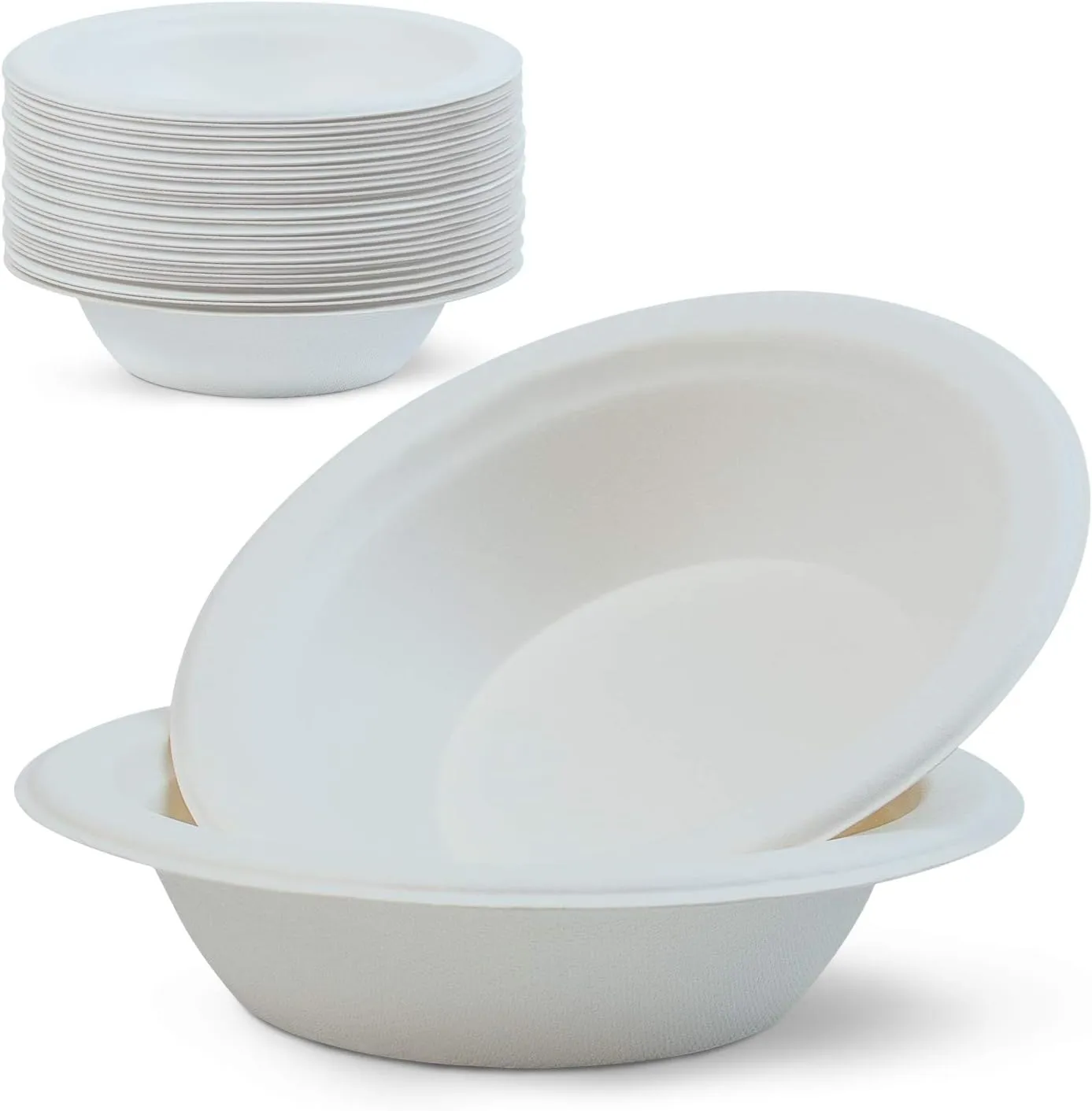 Green Earth, 12 oz, 125-Count, Compostable Bowls, Natural Bagasse (Sugarcane Fiber), Everyday Tableware - Biodegradable ââ‚¬â€œ Disposable Round Shape Microwave-Safe Gluten-Free Eco-Friendly
