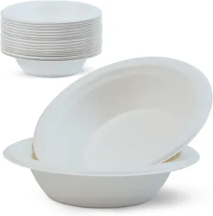 Green Earth, 12 oz, 125-Count, Compostable Bowls, Natural Bagasse (Sugarcane Fiber), Everyday Tableware - Biodegradable ââ‚¬â€œ Disposable Round Shape Microwave-Safe Gluten-Free Eco-Friendly