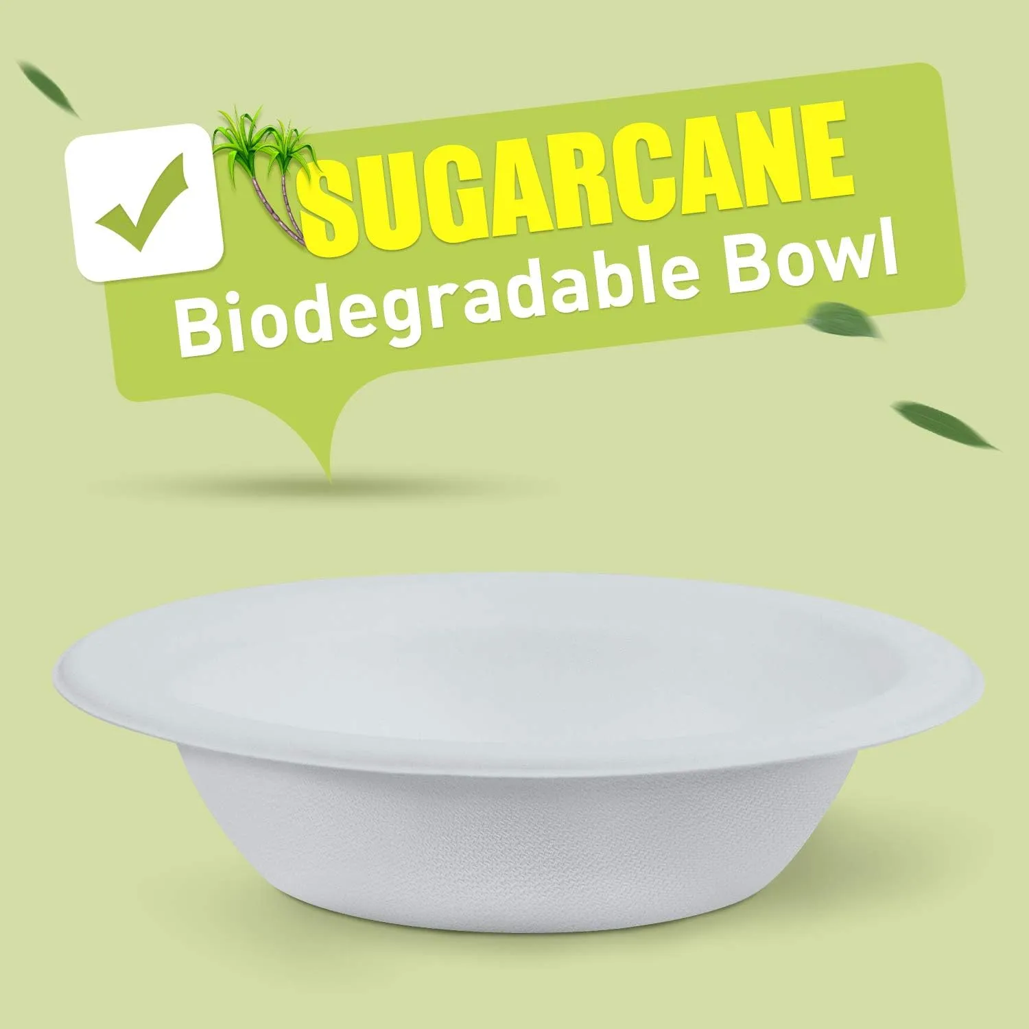 Green Earth, 12 oz, 125-Count, Compostable Bowls, Natural Bagasse (Sugarcane Fiber), Everyday Tableware - Biodegradable ââ‚¬â€œ Disposable Round Shape Microwave-Safe Gluten-Free Eco-Friendly