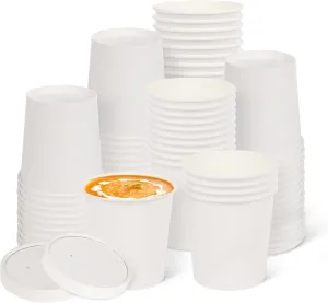greensight 12oz Disposable Bowls With Lids, 75 Pack Paper Soup Bowls, To Go Hot Soup Bowls, Heavy Duty Serving Bowls For Hot/Cold Food