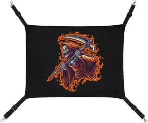 Grim Reaper Cat Hanging Hammock Soft Breathable Pet Cage Dog Hammock with Adjustable Straps and Metal Hooks