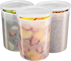 GUSTO, [6 Sets -128 oz. Disposable Plastic Food Storage Deli Containers with Lids, Ice Cream Bucket & Soup Pail - (Formerly Comfy Package)