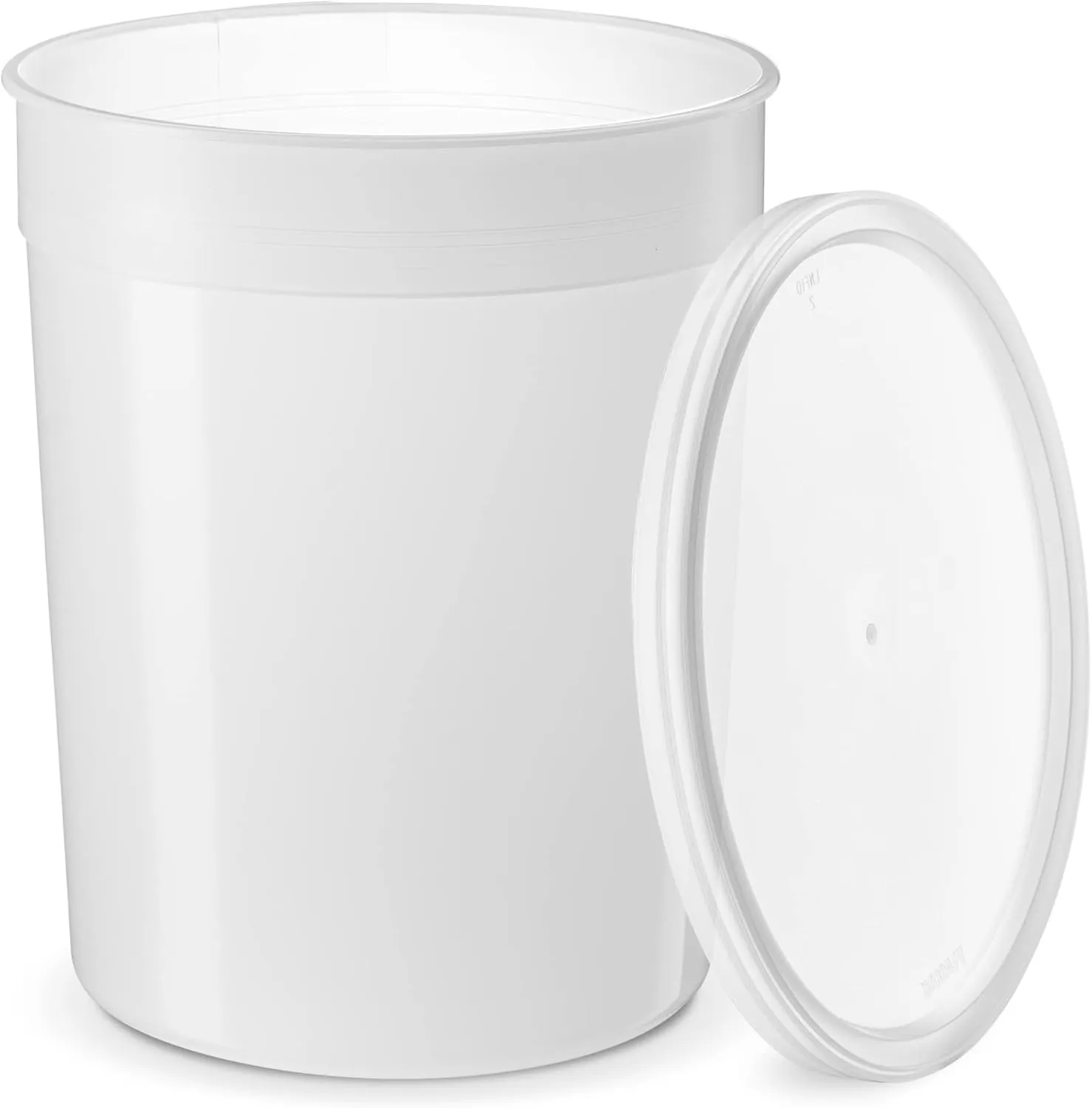 GUSTO, [6 Sets -128 oz. Disposable Plastic Food Storage Deli Containers with Lids, Ice Cream Bucket & Soup Pail - (Formerly Comfy Package)