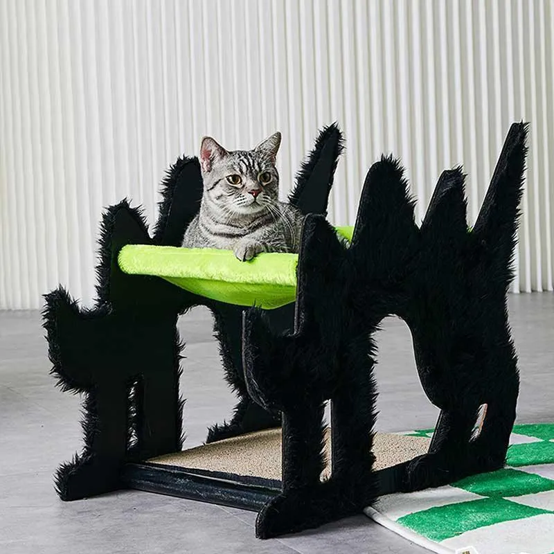 Halloween  Gothic Cat Bed Hammock Green Scratching Board