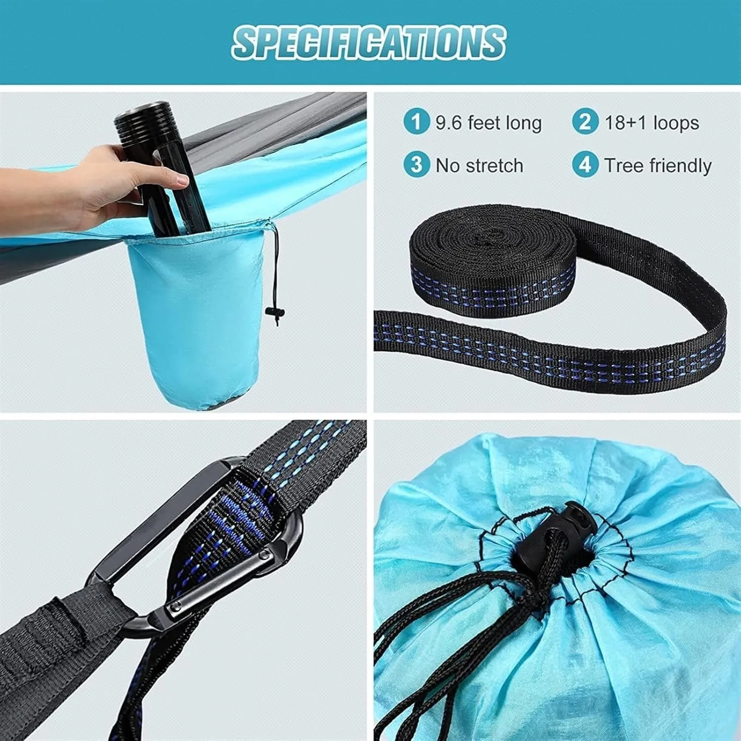 Hammock 300x200 Cm 2 Person Hammock Backpacking Tree Hammock Double Hammock Camping Portable Hammock for Camping Portable Hammock