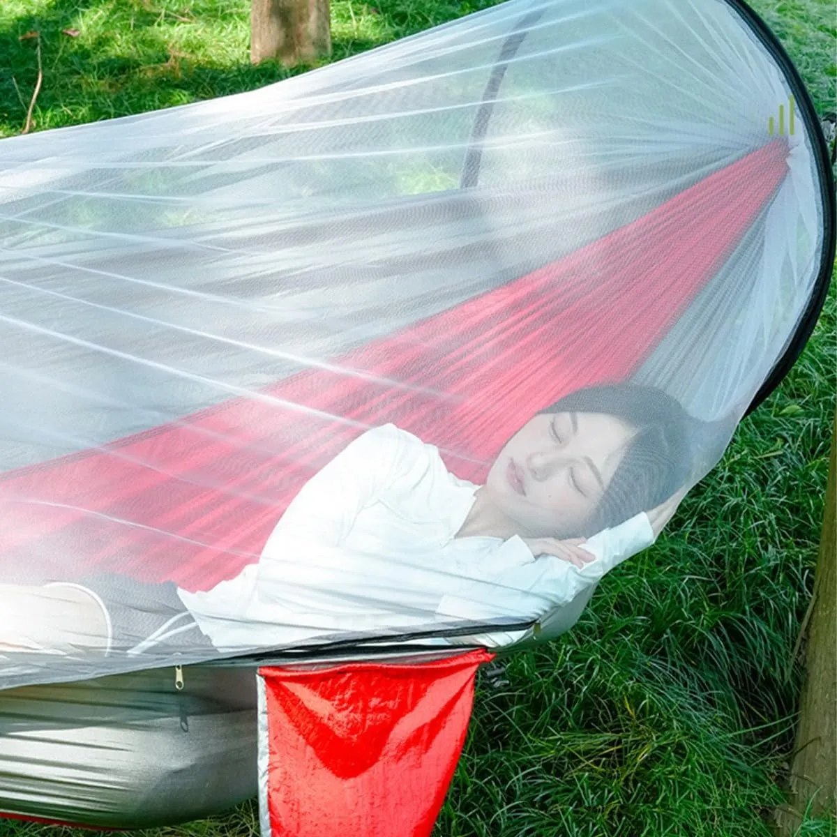 Hammock Camping, Hammock Tent Strong Load Bearing Capacity, Mosquito Net Hammock Breathable and Mosquito Proof, Suitable for Outdoor Use(Army Green,260 * 140cm)