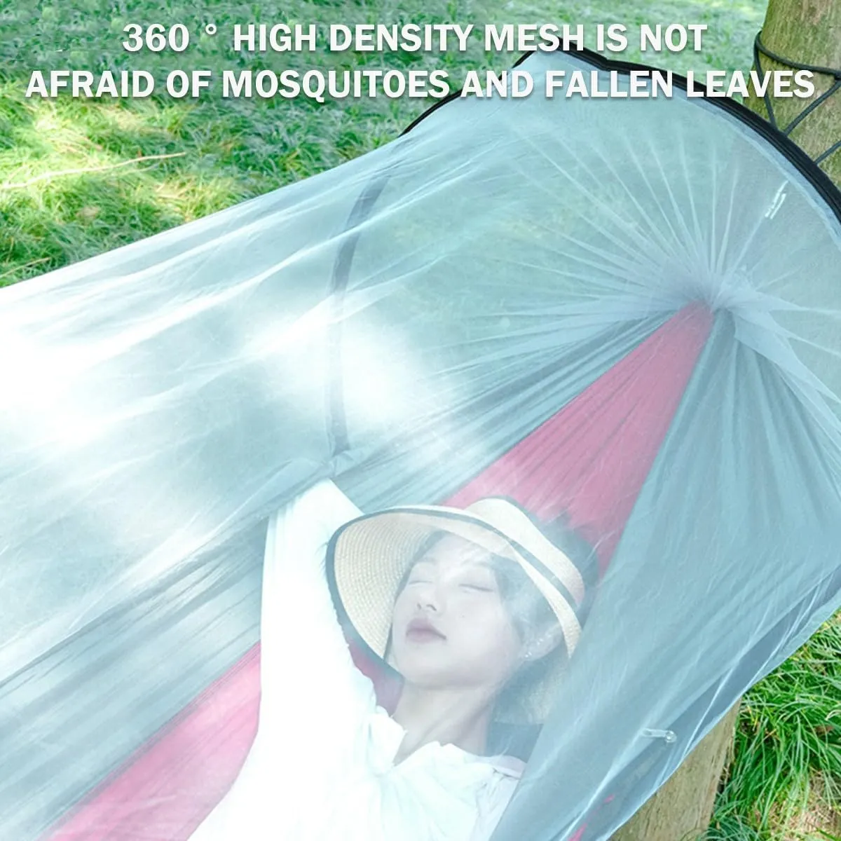 Hammock Camping, Hammock Tent Strong Load Bearing Capacity, Mosquito Net Hammock Breathable and Mosquito Proof, Suitable for Outdoor Use(Army Green,260 * 140cm)