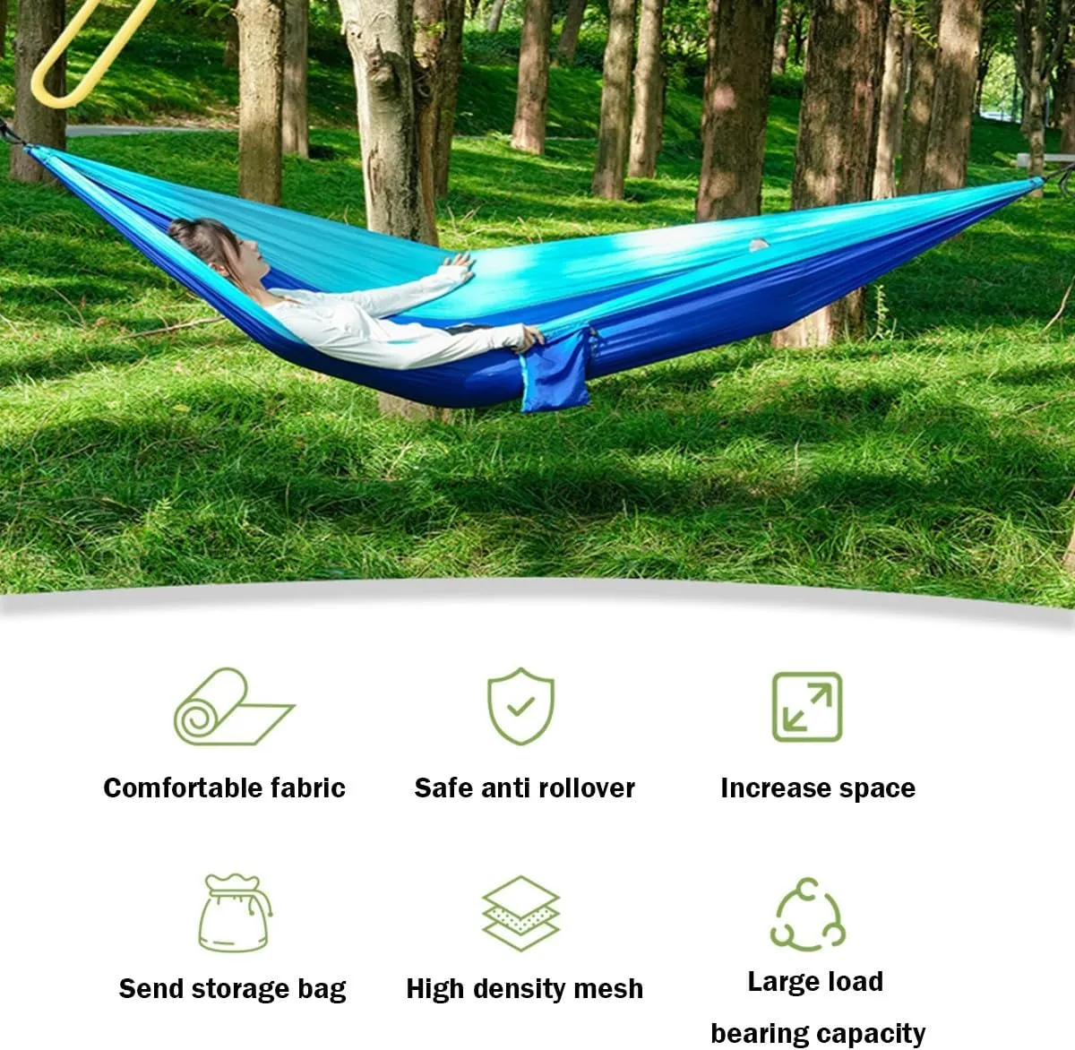 Hammock Camping, Hammock Tent Strong Load Bearing Capacity, Mosquito Net Hammock Breathable and Mosquito Proof, Suitable for Outdoor Use(Army Green,260 * 140cm)