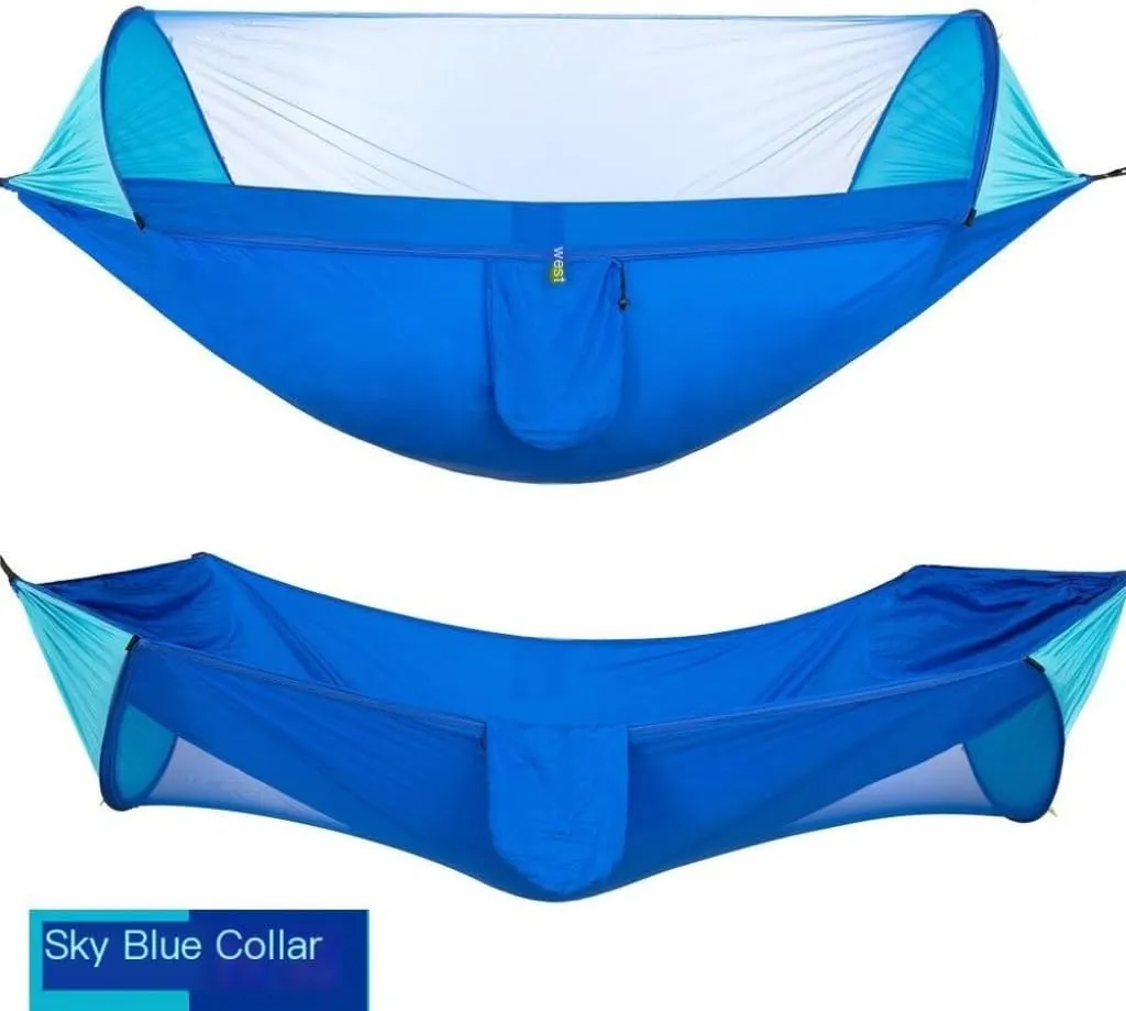 Hammock Double Automatic Quick-Opening Mosquito Net Hammock Camping Outdoor Sunshade Anti-Mosquito Hammock Tent Indoor Swing Hammock Outdoor(Green)