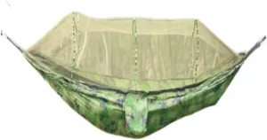 Hammock Double Camping Hammock Outdoor Camping Portable Single Parachute Cloth Three-Color Belt Anti-Mosquito Hammock Hammock Outdoor(B)