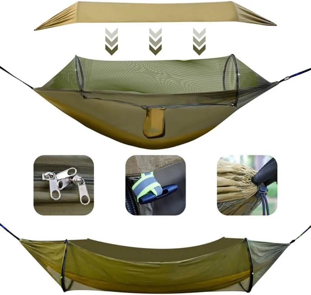 Hammock Double Camping Hammock Outdoor Swing Adult Indoor Student Dormitory Picnic Camp Single Anti-Rollover Hammock Hammock Outdoor