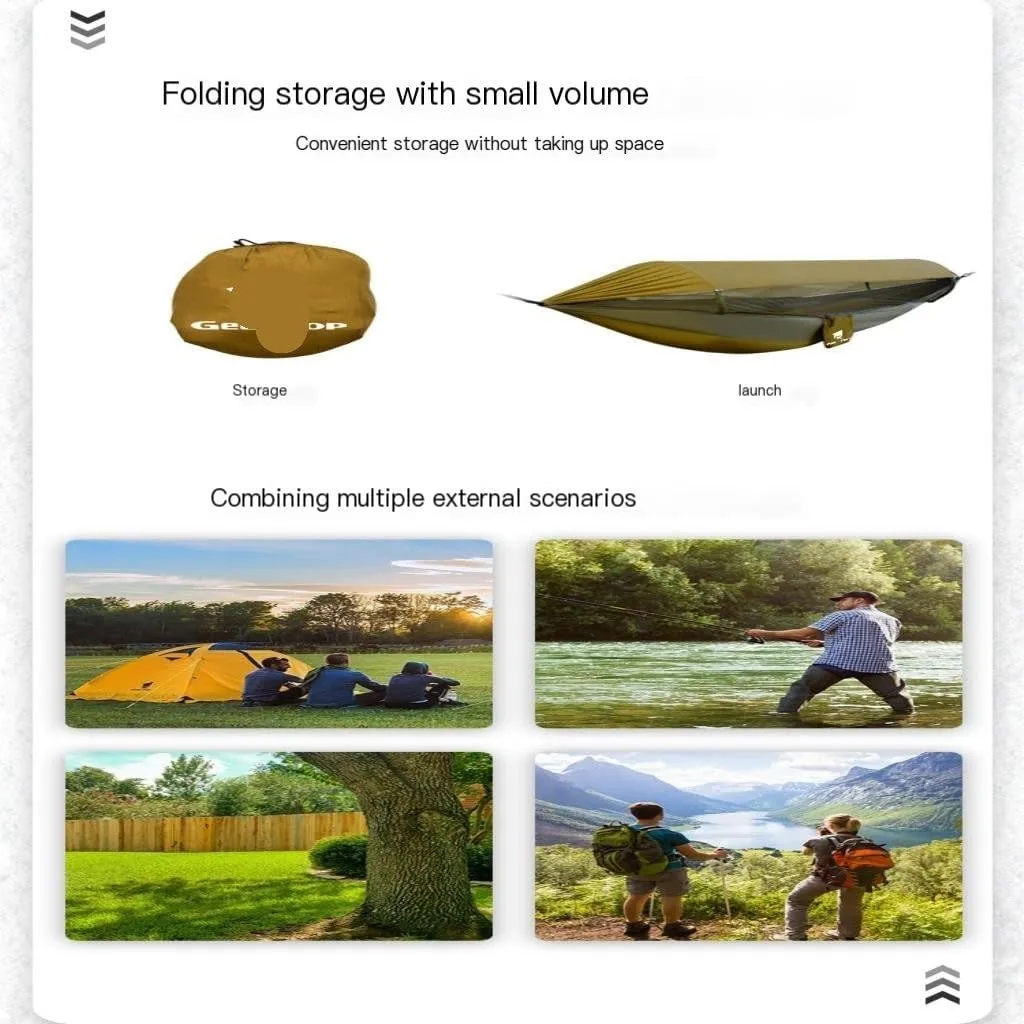 Hammock Double Camping Hammock Outdoor Swing Adult Indoor Student Dormitory Picnic Camp Single Anti-Rollover Hammock Hammock Outdoor