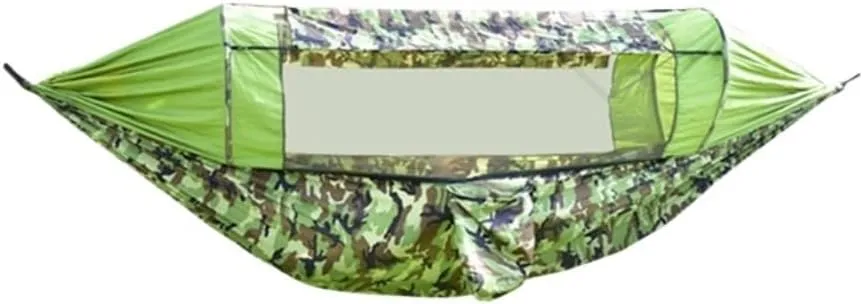 Hammock Double Canopy Mosquito Net Hammock Set Tent Parachute Cloth Camping Automatic Anti-Mosquito Mosquito Net Hammock Hammock Outdoor
