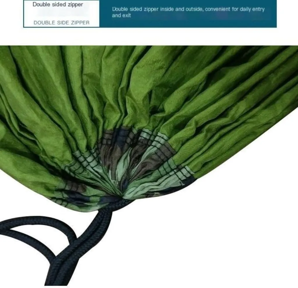 Hammock Double Canopy Mosquito Net Hammock Set Tent Parachute Cloth Camping Automatic Anti-Mosquito Mosquito Net Hammock Hammock Outdoor