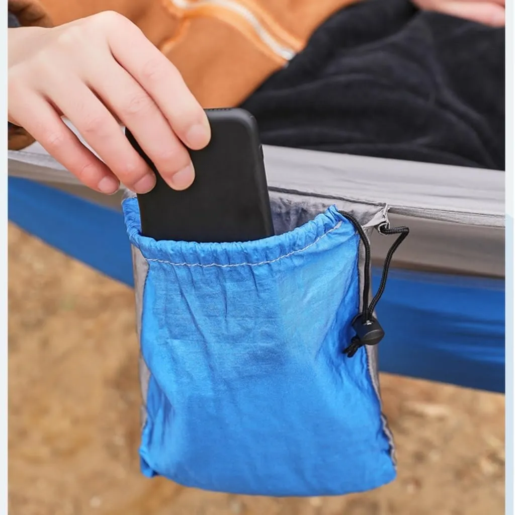 Hammock Double Colorful Outdoor Hammocks with Practical Pockets, Sturdy Connection Design, Enjoy Relaxing Outdoor Moments Hammock Outdoor(Red)
