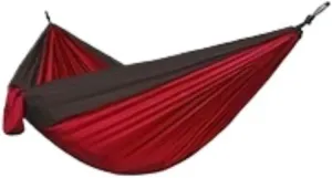Hammock Double Colorful Outdoor Hammocks with Practical Pockets, Sturdy Connection Design, Enjoy Relaxing Outdoor Moments Hammock Outdoor(Red)