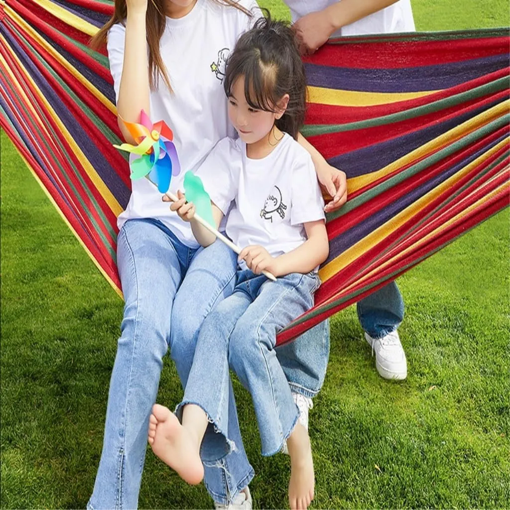 Hammock Double Danshuang Human Hammock Outdoor Swing Outdoor Anti-Rollover Hanging Chair Dormitory Indoor Camping Picnic Hammock Outdoor(Blue,Small)