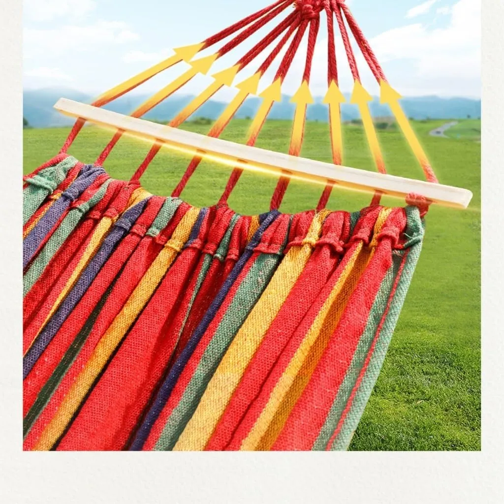 Hammock Double Danshuang Human Hammock Outdoor Swing Outdoor Anti-Rollover Hanging Chair Dormitory Indoor Camping Picnic Hammock Outdoor(Blue,Small)