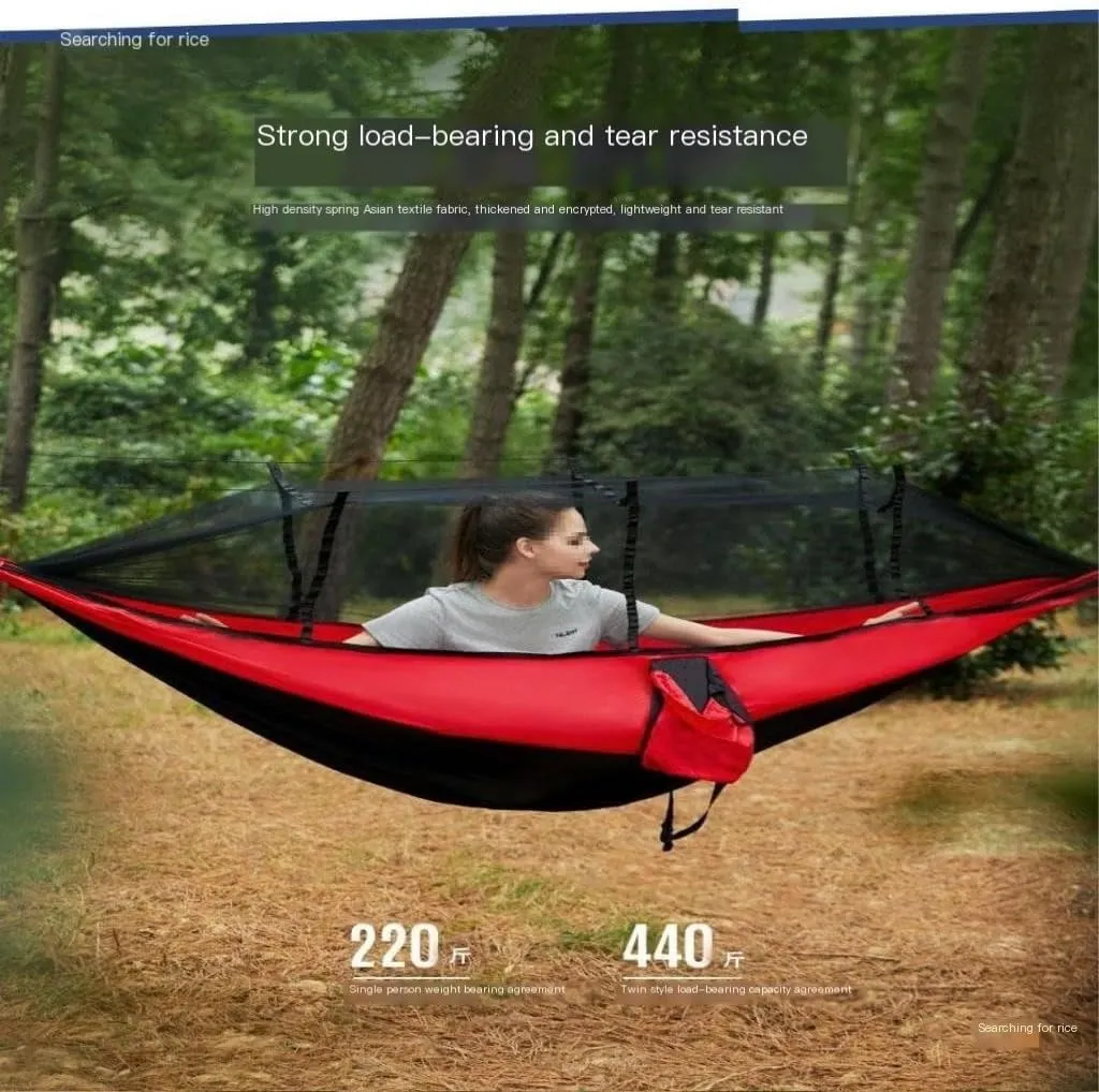 Hammock Double Hammock Outdoor Camping Anti-Mosquito Outdoor Camping with Mosquito Net Breathable Hanging Tree Tent Hammock Outdoor(E)
