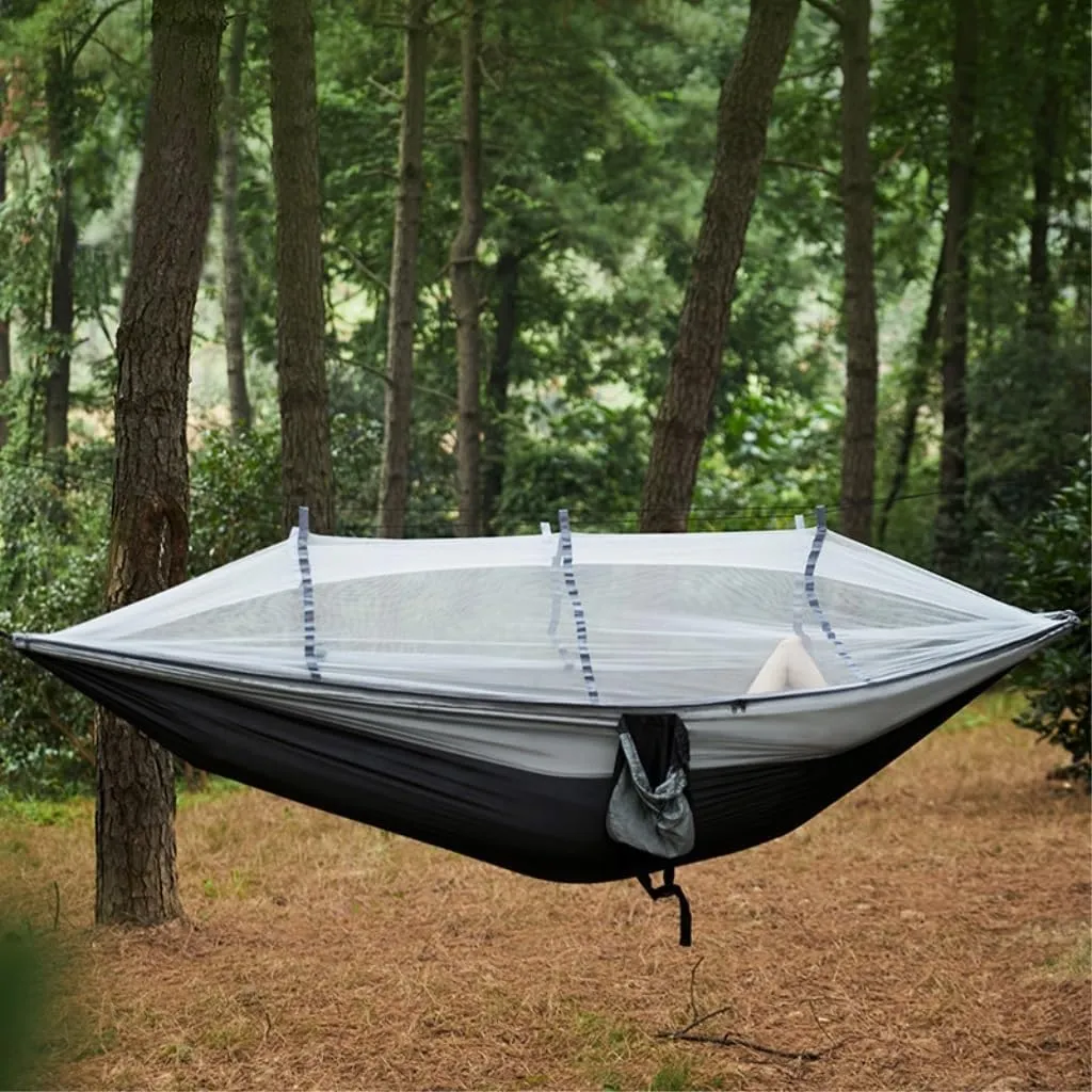 Hammock Double Hammock Outdoor Camping Anti-Mosquito Outdoor Camping with Mosquito Net Breathable Hanging Tree Tent Hammock Outdoor(E)