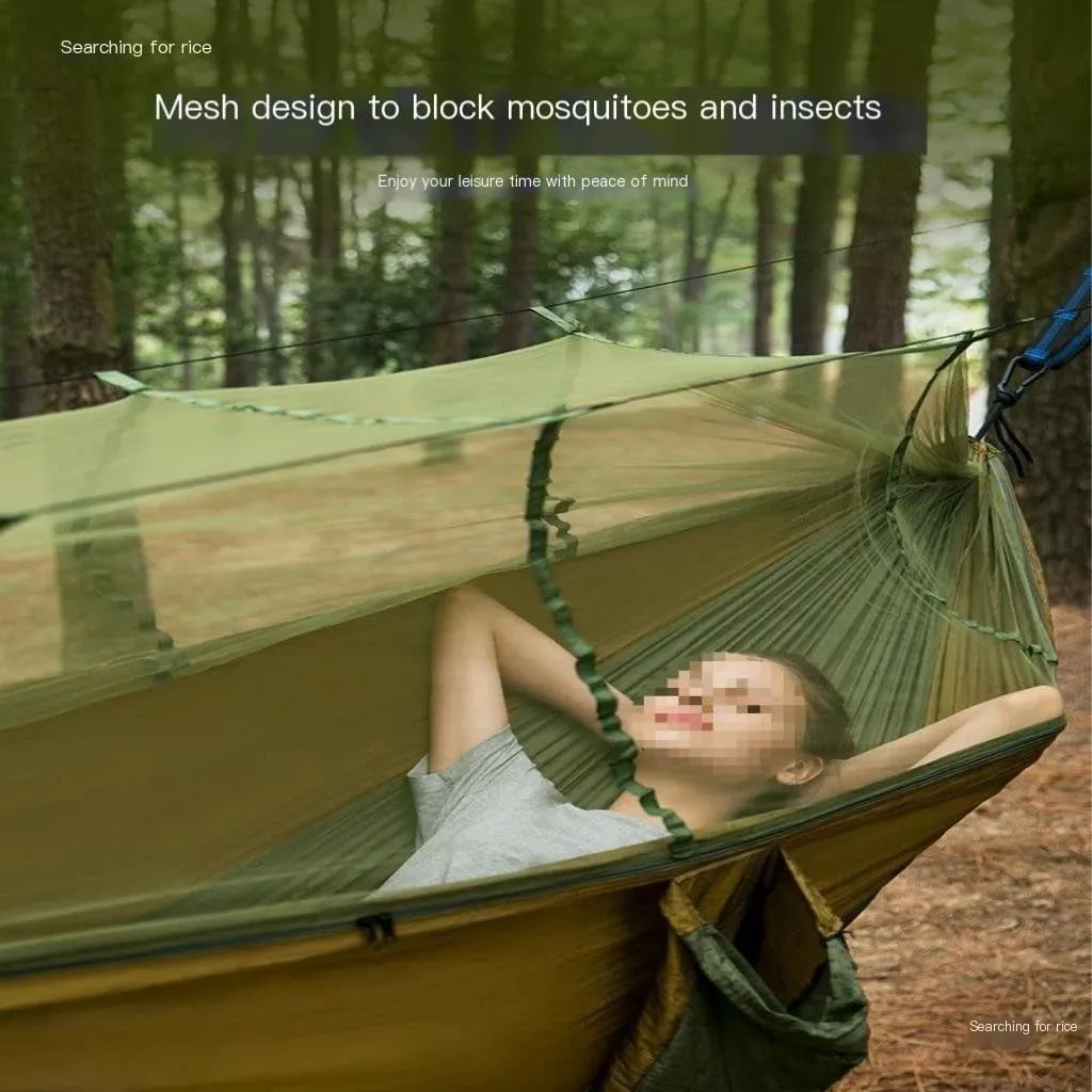 Hammock Double Hammock Outdoor Camping Anti-Mosquito Outdoor Camping with Mosquito Net Breathable Hanging Tree Tent Hammock Outdoor(E)