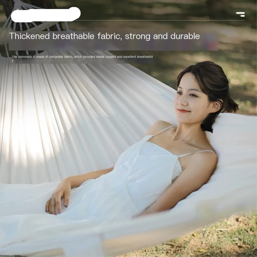 Hammock Double Hammock Outdoor Camping Swing Outdoor Camping Adult Anti-Rollover Single Double Net Bed Bedroom Hammock Hammock Outdoor(B)