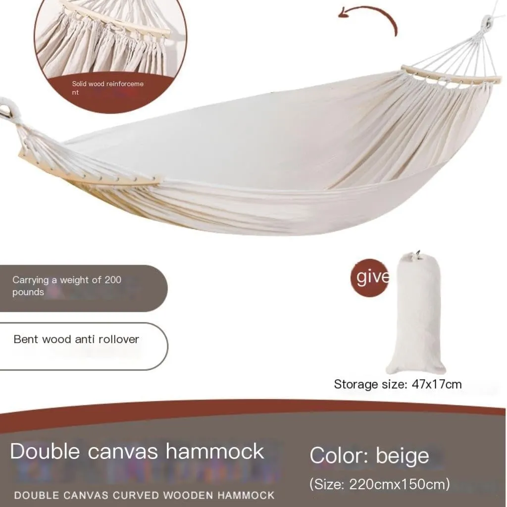 Hammock Double Hammock Outdoor Camping Swing Outdoor Camping Adult Anti-Rollover Single Double Net Bed Bedroom Hammock Hammock Outdoor(B)