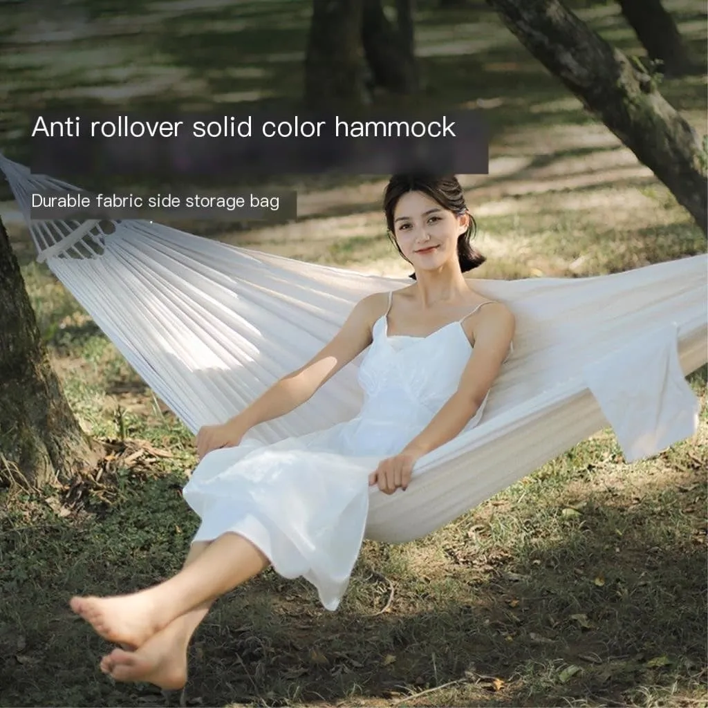 Hammock Double Hammock Outdoor Camping Swing Outdoor Camping Adult Anti-Rollover Single Double Net Bed Bedroom Hammock Hammock Outdoor(B)