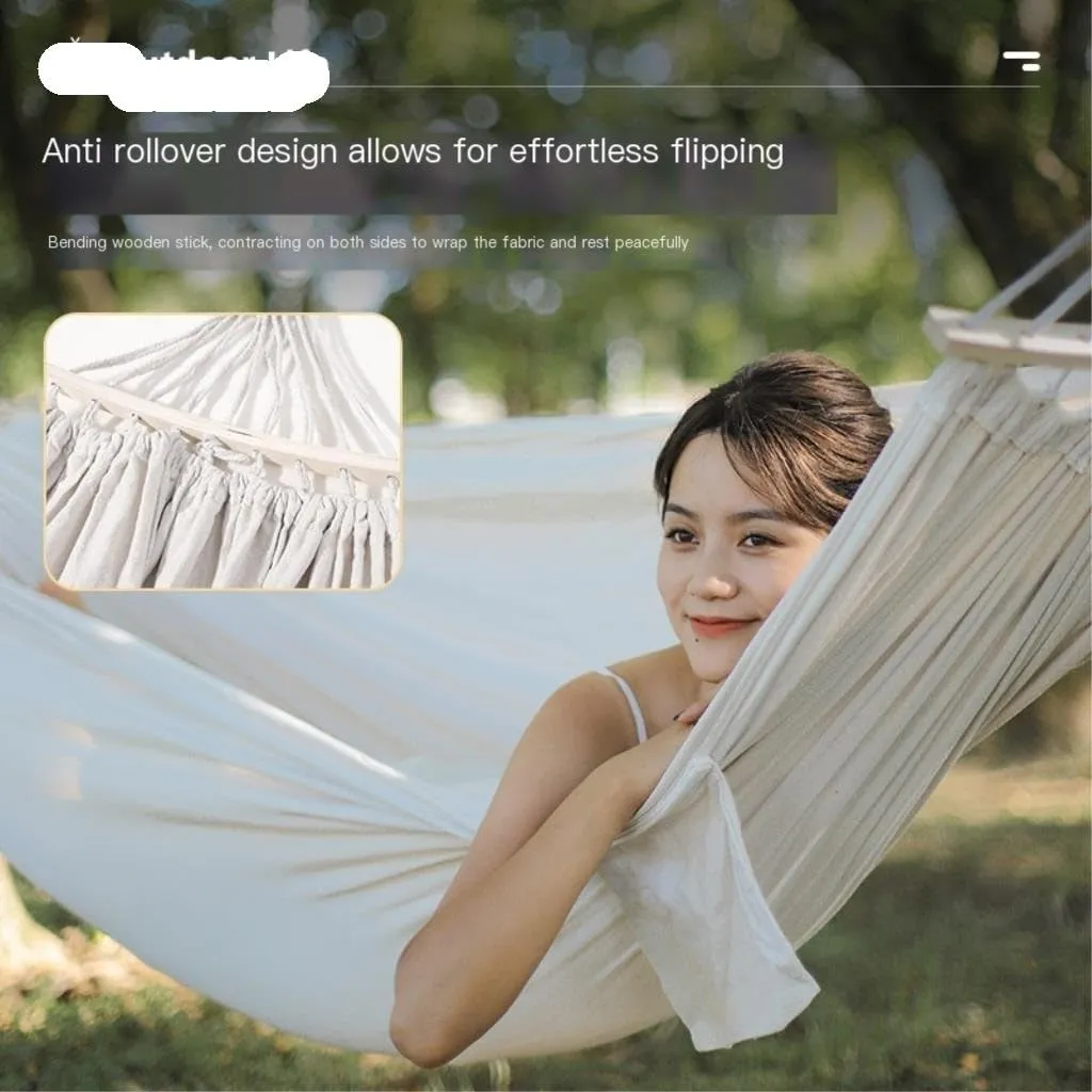 Hammock Double Hammock Outdoor Camping Swing Outdoor Camping Adult Anti-Rollover Single Double Net Bed Bedroom Hammock Hammock Outdoor(B)